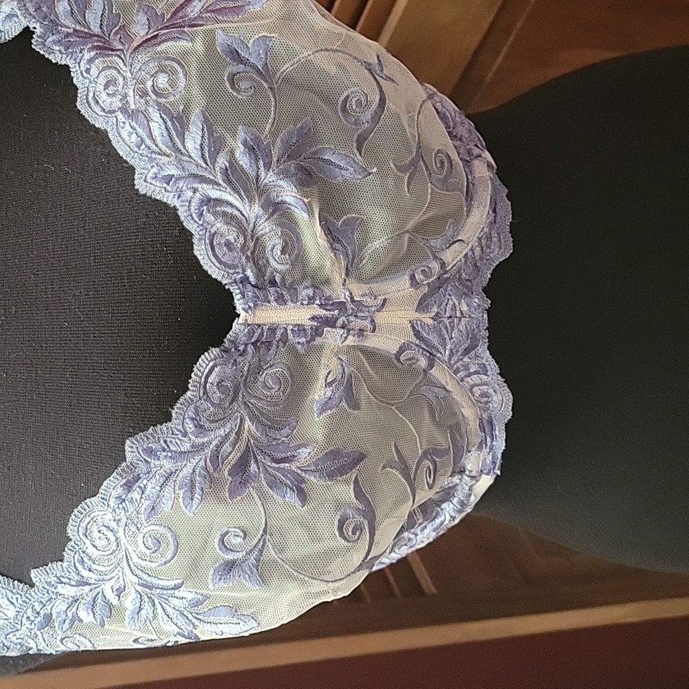 Soma Cornflower Blue/Cream Lace Bra 38G